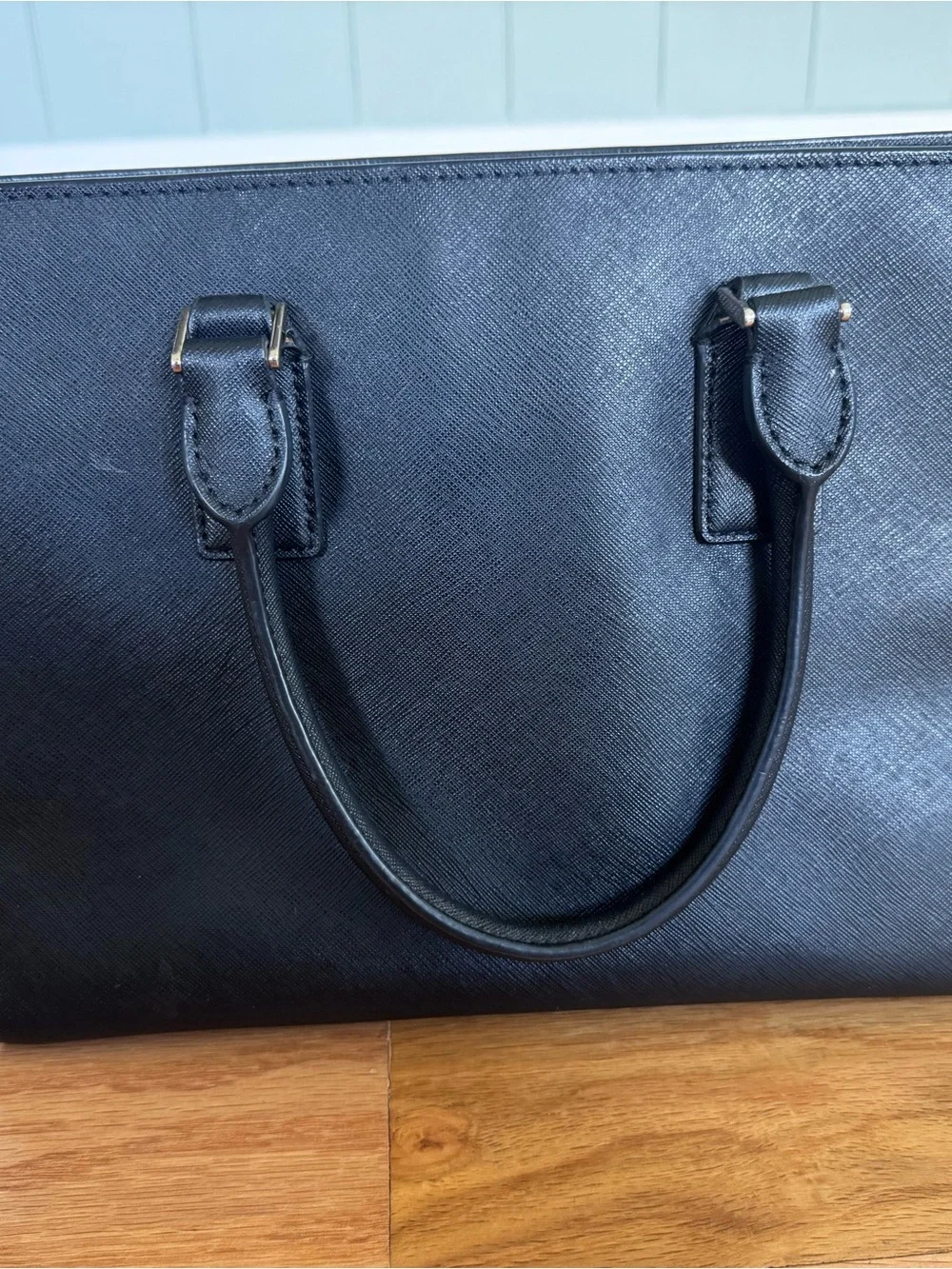 kate spade Black Saffiano Leather Satchel with Crossbody Strap